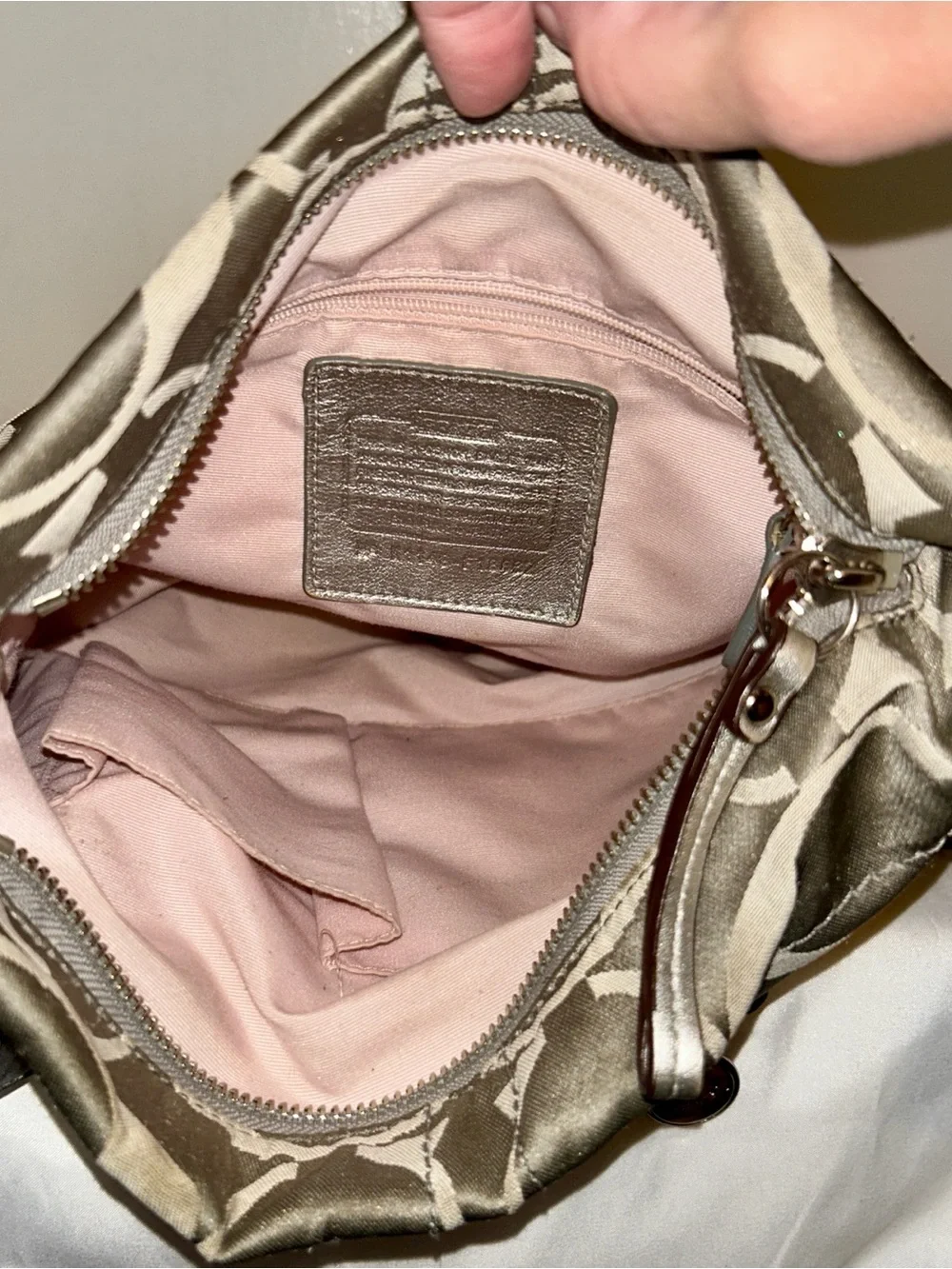 Coach Signature Sateen Chain Duffle Crossbody bag